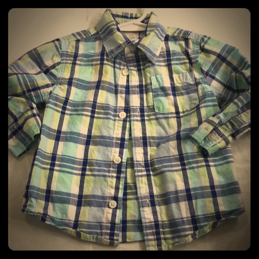 Baby boy Gymboree Blue plaid button down